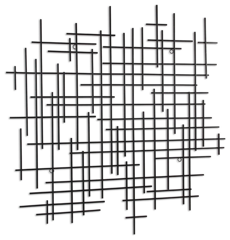 Iquara Large Black Abstract Metal Wall Art