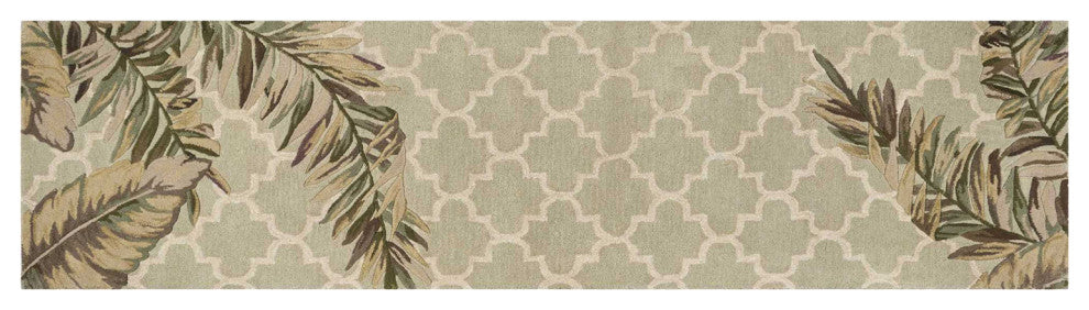 HomeRoots 2' x 10' Runner Wool Sage Area Rug