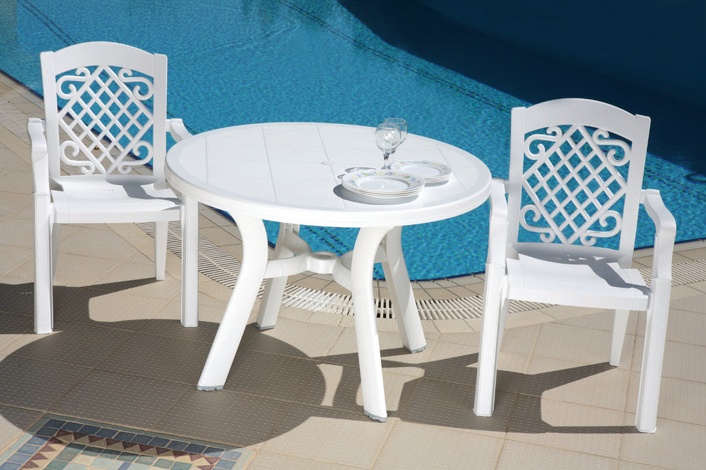 Compamia Truva Outdoor Dining Table, White