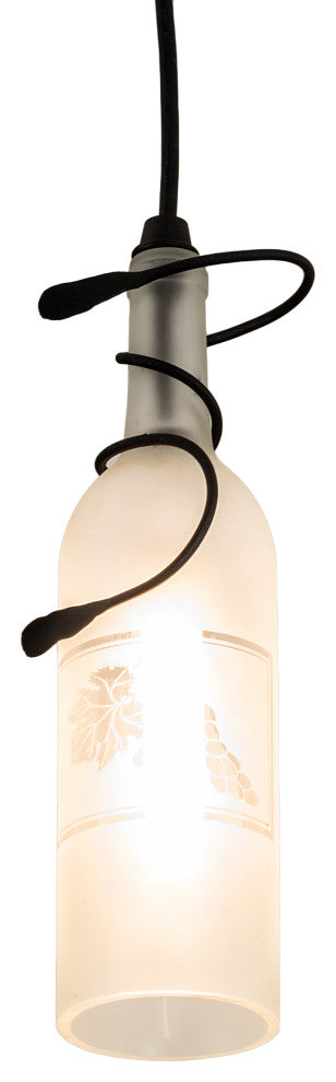 5 Wide Tuscan Vineyard Grapes Wine Bottle Mini Pendant