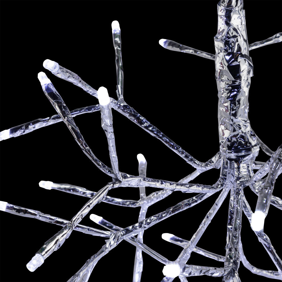 10"H Indoor Christmas Snowflake Ornament with White LED Lights, Silver