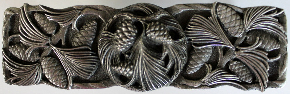 Cones & Boughs Pull Antique Brass, Antique Pewter