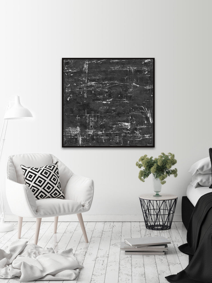 "Rapid Motion" Floater Framed Painting Print on Canvas, 16x16