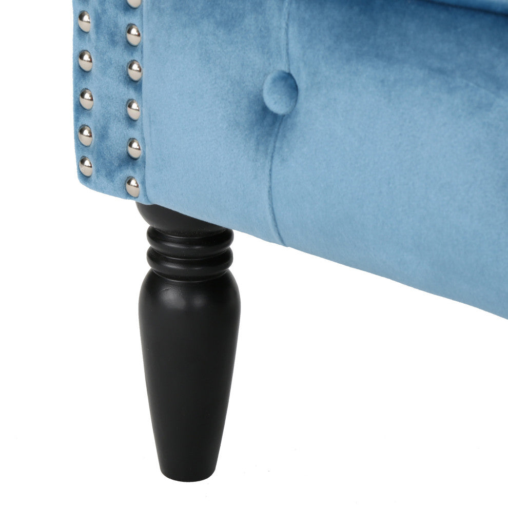 GDF Studio Aries New Velvet Tub Style Club Chair, Aqua