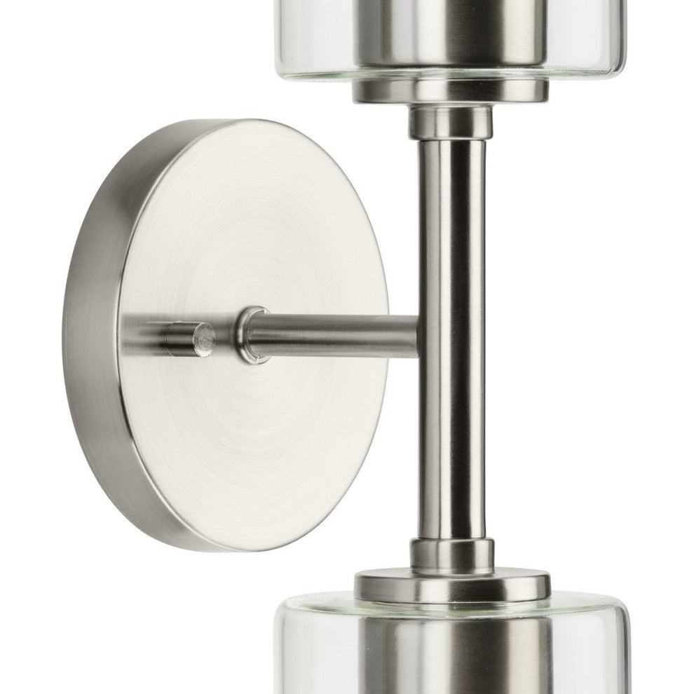 Cofield Collection 2-Light Brushed Nickel Transitional Wall Sconce Vanity Light