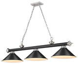 Zlite 2306-3MB-BN-MB15 3-Light Billiard, Matte Black