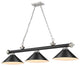Zlite 2306-3MB-BN-MB15 3-Light Billiard, Matte Black