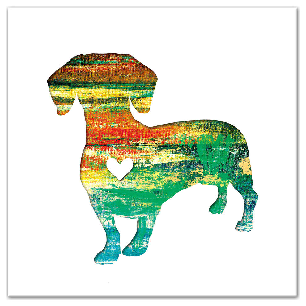 Designs Direct Creative Group Paint Silhouette Dachshund 24x24 Canvas Wall Art