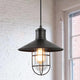 LNC 1-Light Farmhouse Matte Black Lantern Shade Mini Pendant Lighting