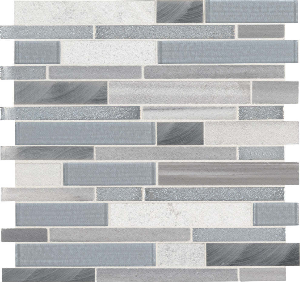 MSI SMOT-SGLSMTIL-8MM 12" x 12" Linear Mosaic Sheet - Varied - Harlow