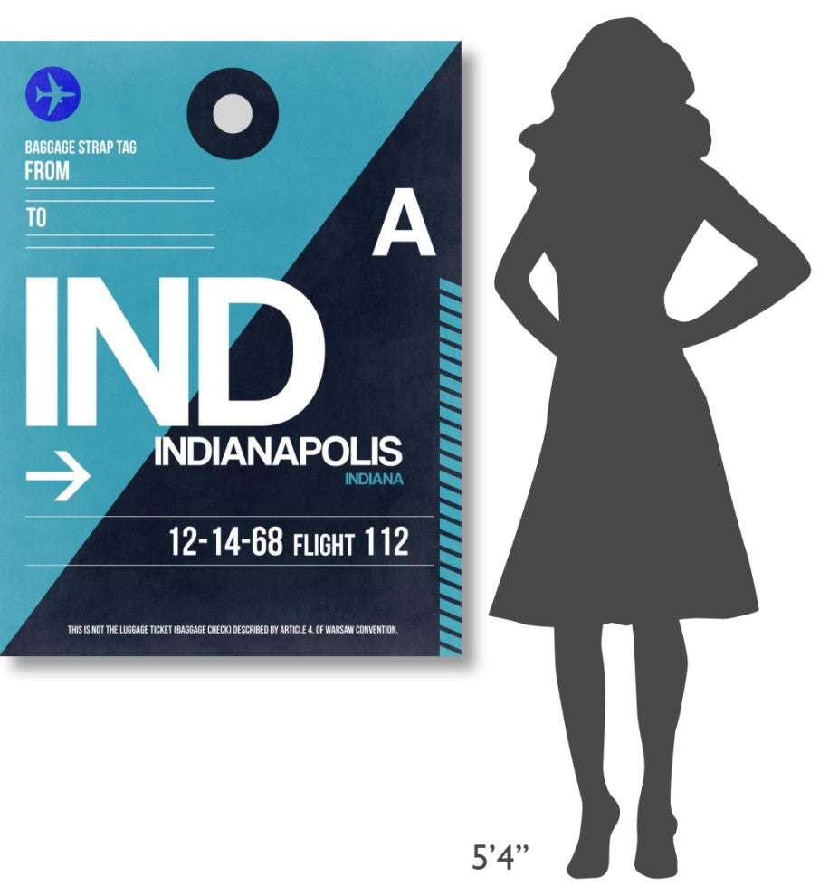 "IND Indianapolis Luggage Tag 2" Fine Art Print