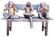 Three wise monkeys on a bench two tones bronze -  Size: 45"L x 19"W x 30"H.