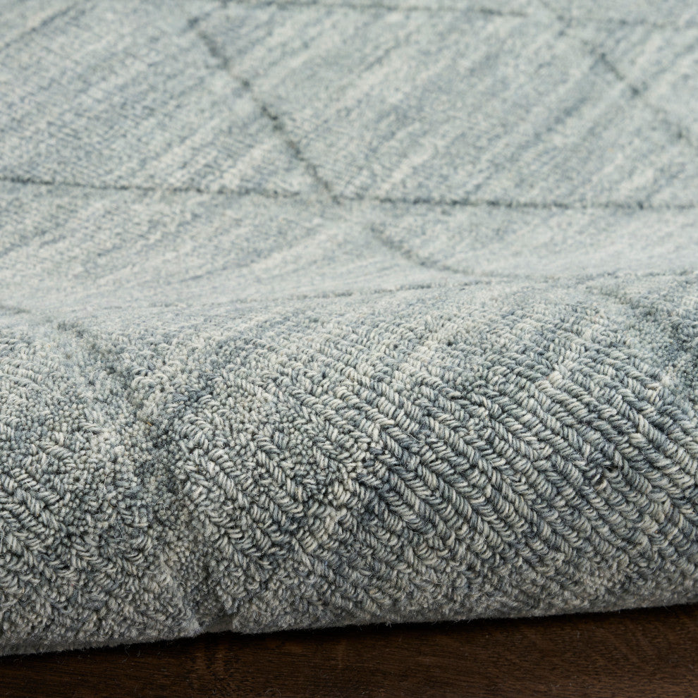 Nourison Wool Haven 2' x 6' Blue Modern Indoor Rug