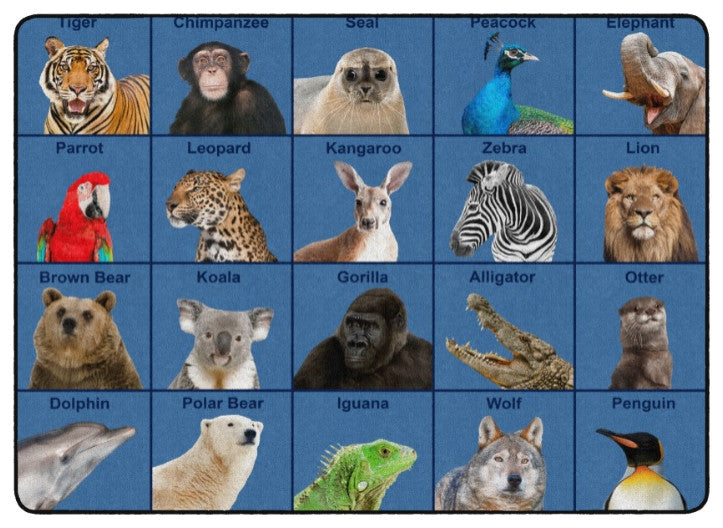 Flagship Carpets FA1268-44FS 7'6x12 Zoo Animal Seating Rug
