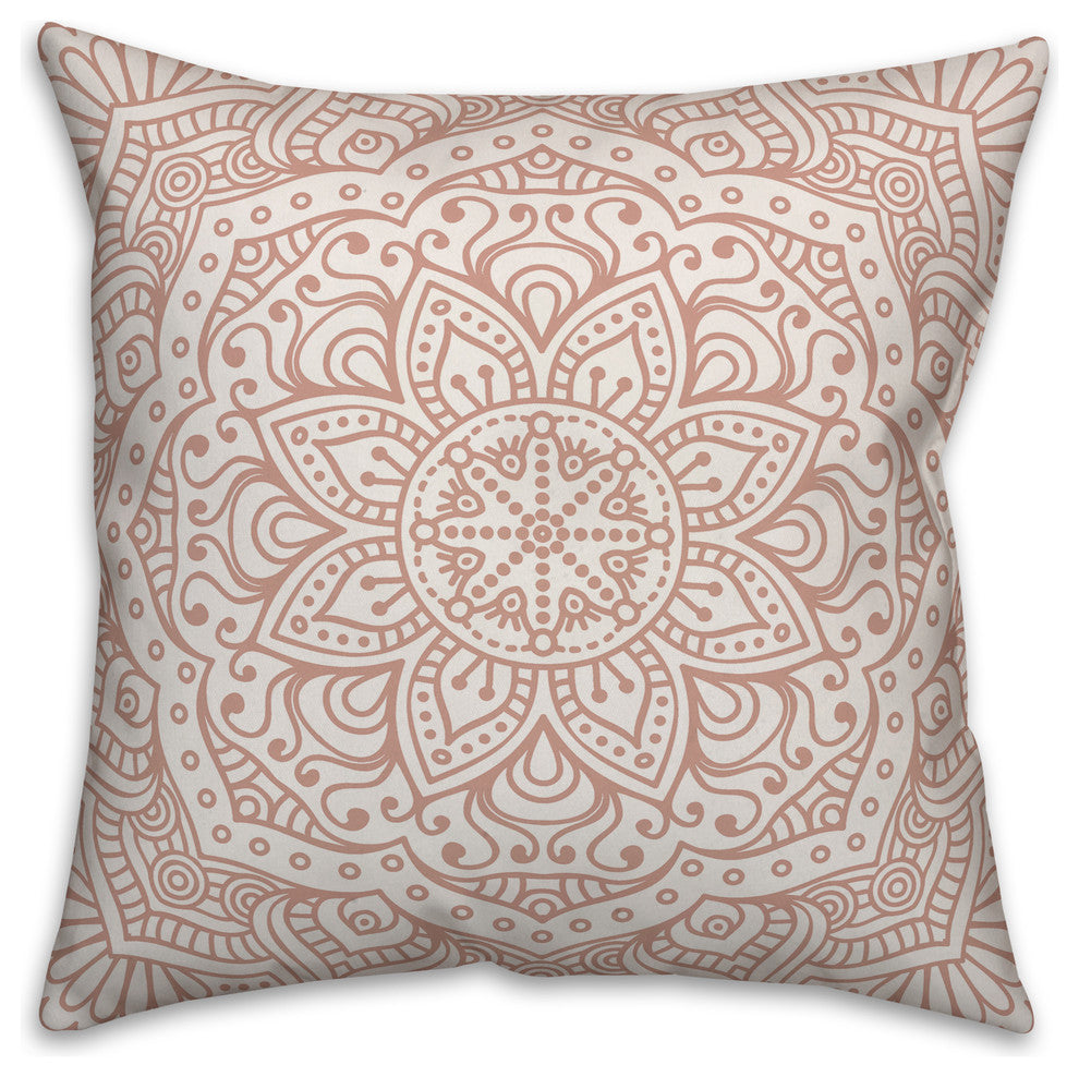 Blush Boho Medallion 18x18 Throw Pillow
