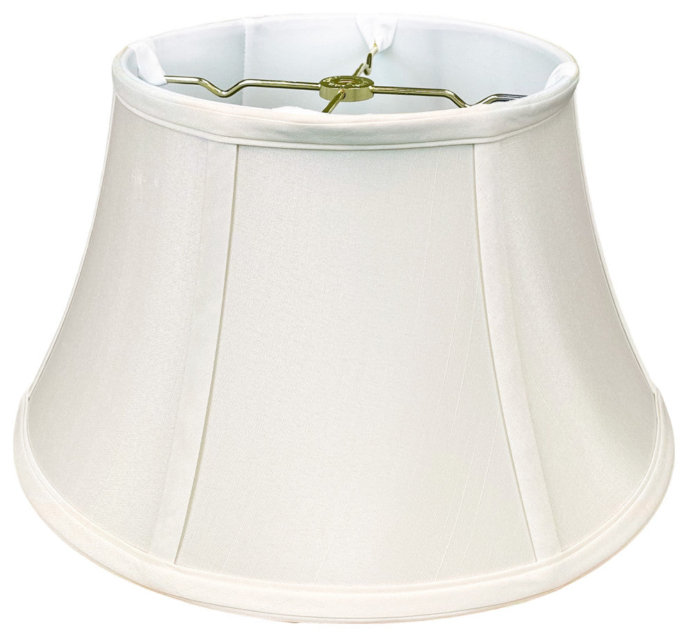Royal Designs Shallow Drum Bell Bouillotte Lamp Shade, White, 11x17x10, Single