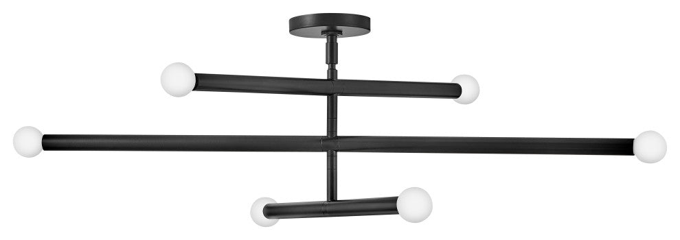 Lark Millie 35.75" Six Light Convertible Pendant, Black