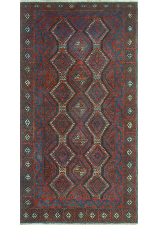 Vintage Distressed Jaskon Red/Charcoal Rug, 3'8 x 7'1