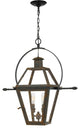 2 Light Outdoor Hanging Lantern-Industrial Bronze Finish - Outdoor Ceiling and