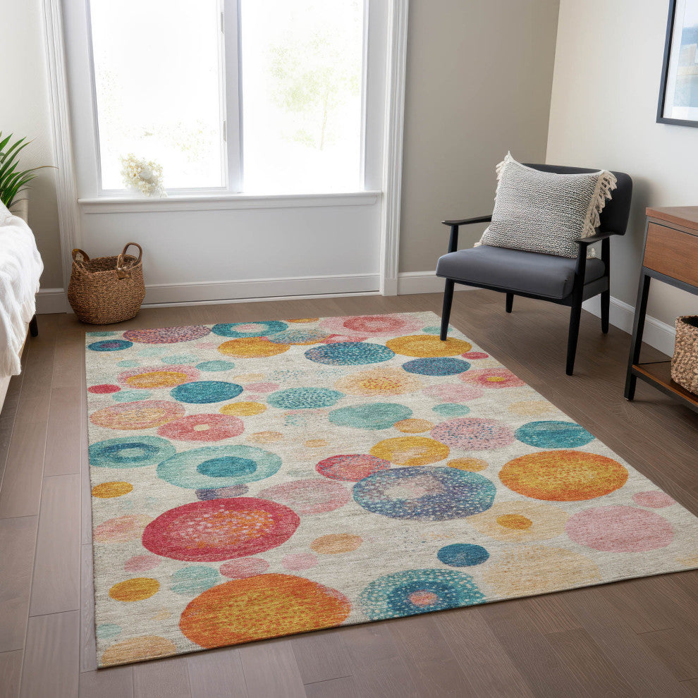 Machine Washable Indoor/Outdoor Chantille ACN1896 Beige 9' x 12' Rug