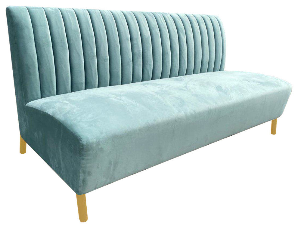 Divani Casa Mosko Modern Light Green and Gold Fabric Sofa