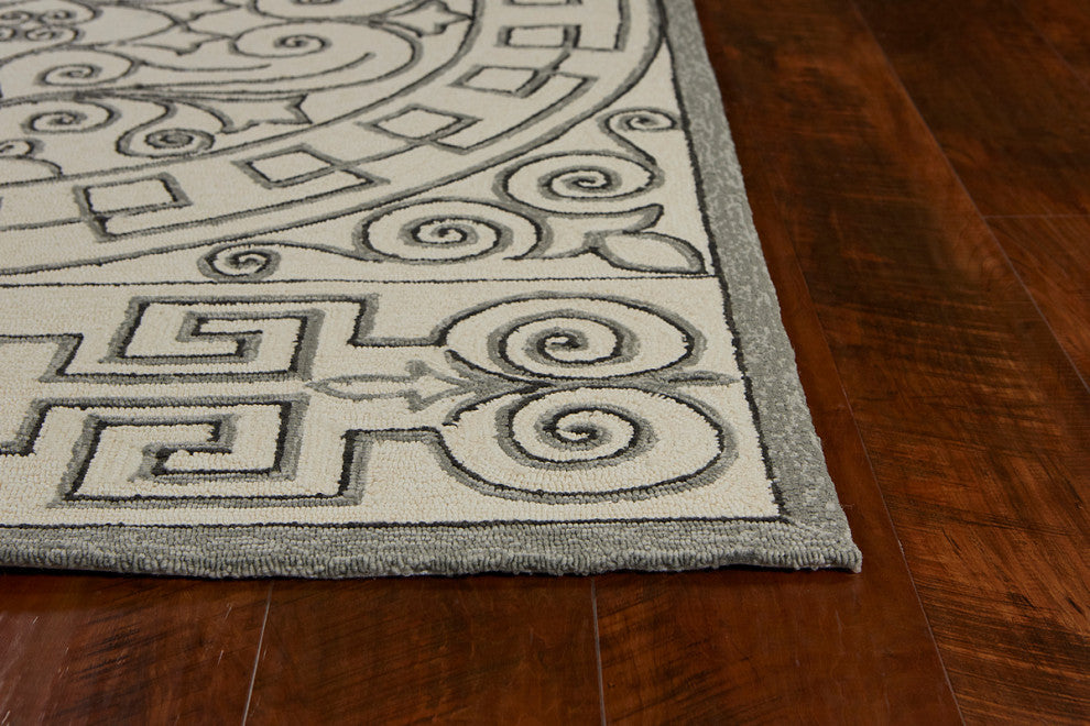 KAS Harbor 4246 Ivory/Gray Irongate Area Rug, 3'3"x5'3"