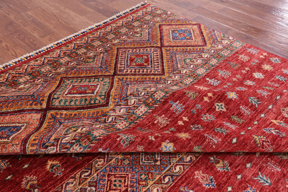 8' 2" X 10' 2" Khorjin Super Kazak Handmade Wool Rug Q5867