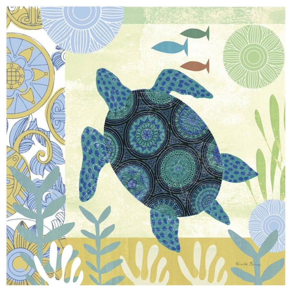 "Underwater World IV" Digital Paper Print by Farida Zaman, 42"x42"