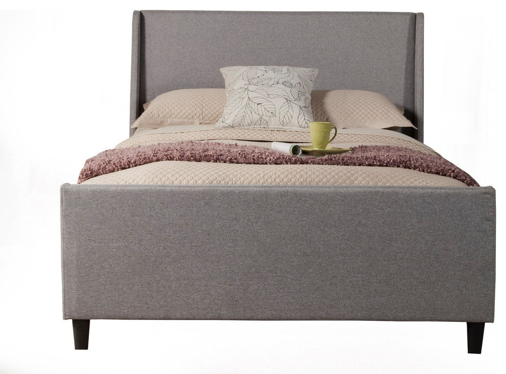 Amber Standard King Upholstered Bed, Grey Linen
