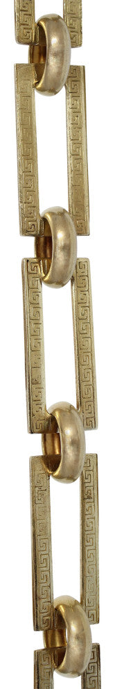 RCH Hardware Brass Greek Key Chandelier Chain, Various Finishes, Polished Brass,