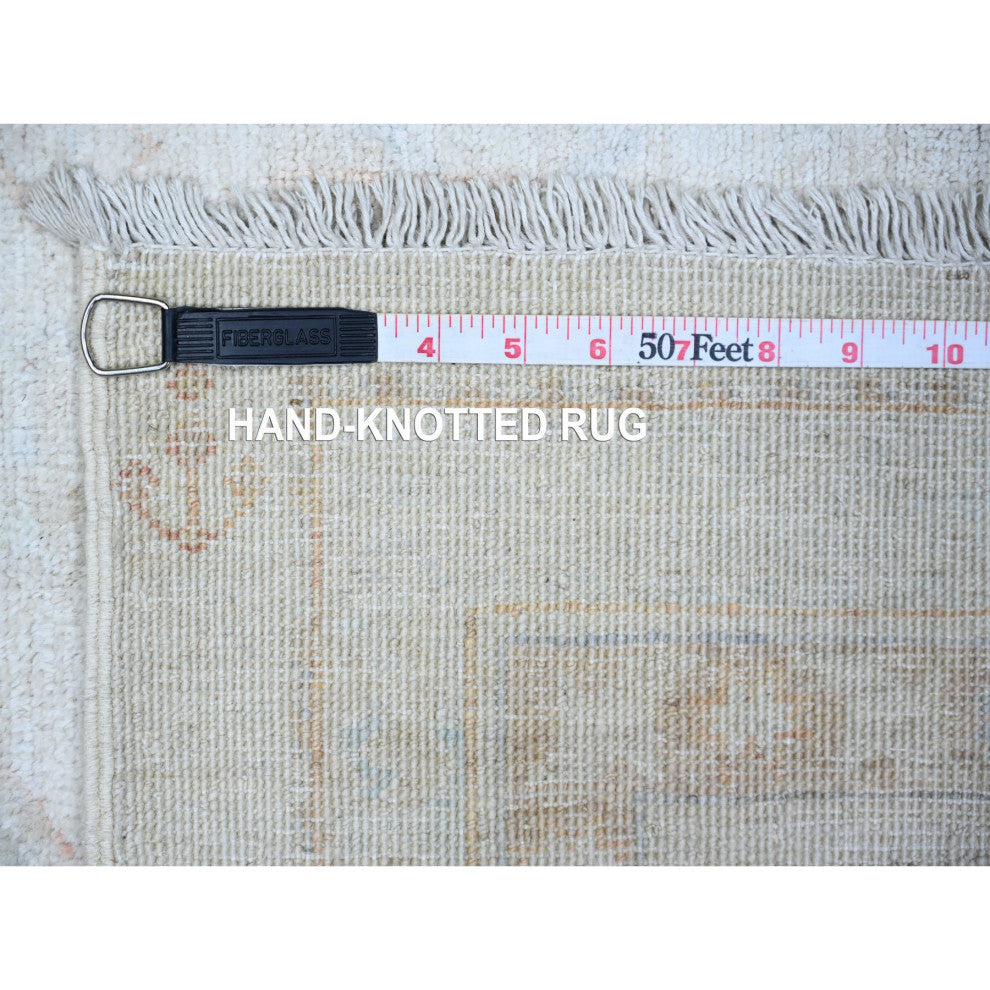 Cascading White White Wash Peshawar Hand Knotted Wool Oriental Rug  2'11"x4'9"