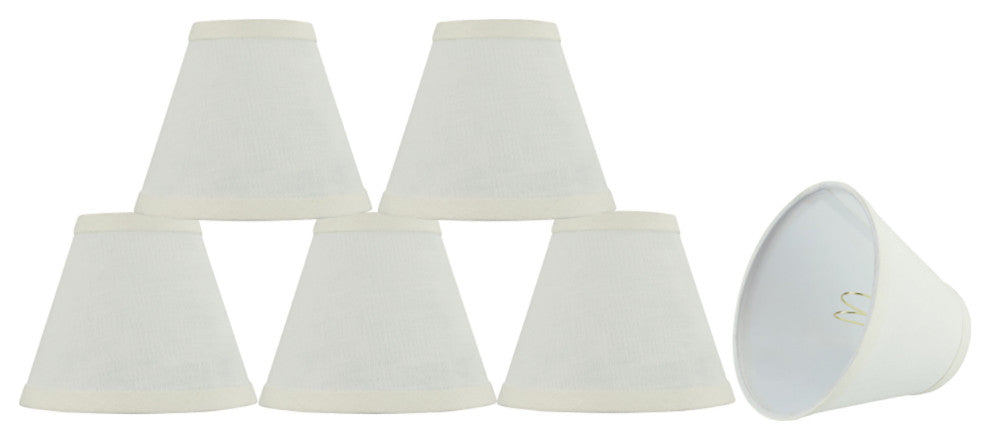 32110-6 Small Hardback Empire Chandelier Clip On Lamp Shade Off White 3"x6"x5"