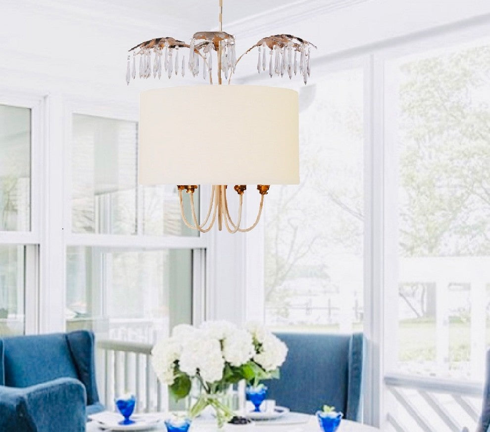 Vintage-Like Chandelier, Gold and Silver Mix