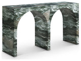Faenza Concrete Console Table, Green, Marble Finish