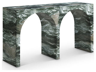 Faenza Concrete Console Table, Green, Marble Finish