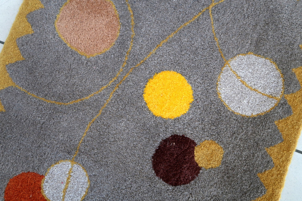 Handmade Contemporary ORA French Hooked Rug 3'x4.7', 91cmx145cm, 2021