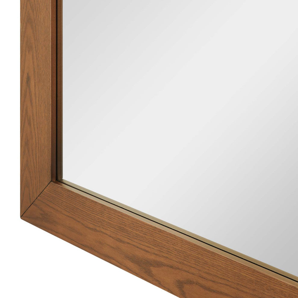Frame Wall Mirror, Walnut, Wood, Modern, Mid Century Bedroom Living Guest Suite