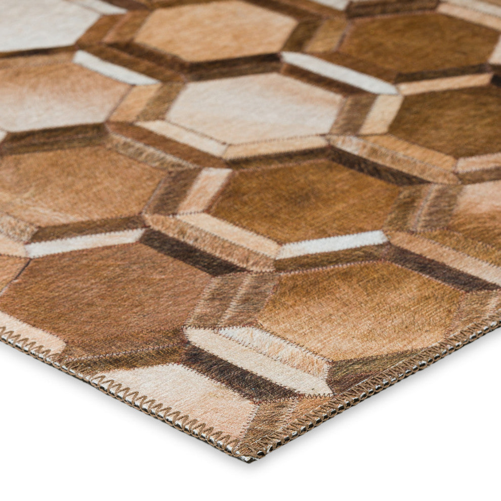 Indoor/Outdoor Stetson SS1 Bison Machine Washable 10' x 10' Round Rug