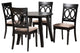 Jemina 5-Piece Dining Set, Beige/Dark Brown