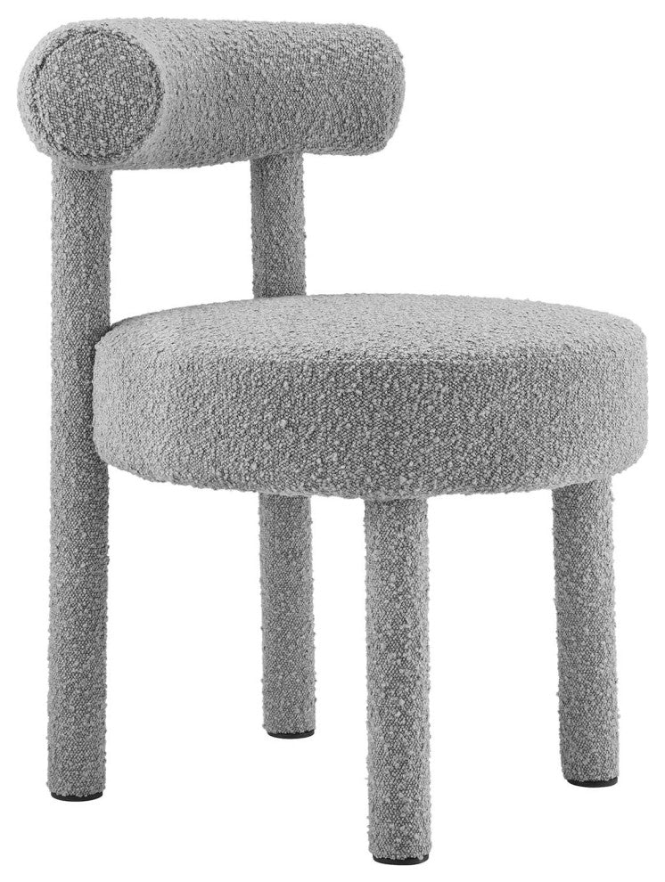 Toulouse Boucle Fabric Dining Chair - Light Gray