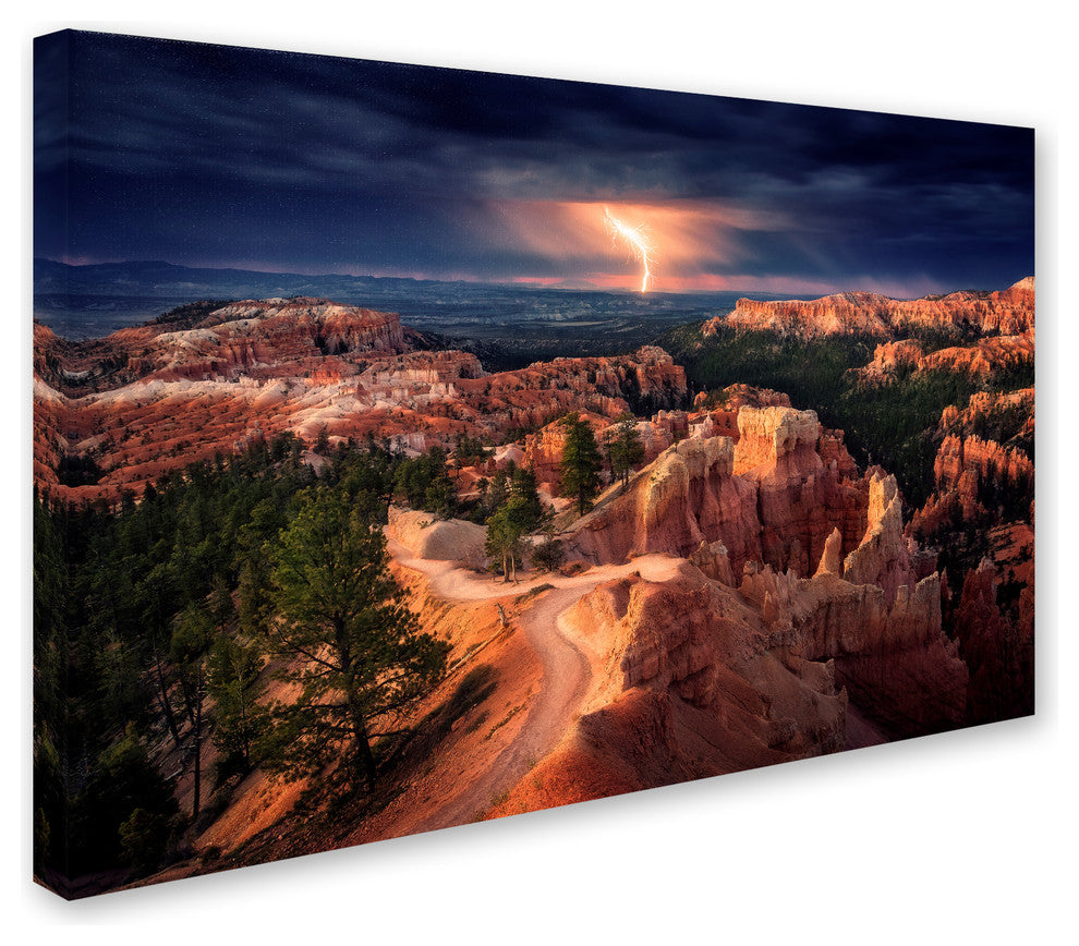 Stefan Mitterwallner 'Lightning Over Bryce Canyon' Canvas Art, 16x24