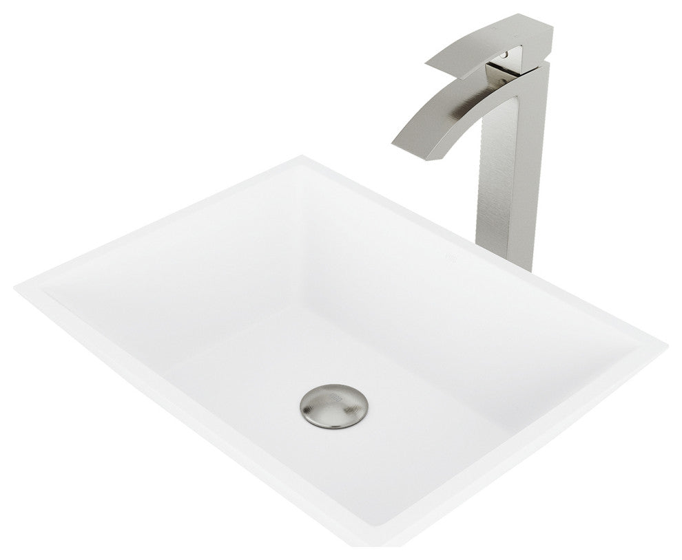 Vinca 18"L x 14"W MatteStone Vessel Sink and Duris 12"H Faucet Set