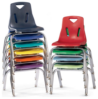Berries Stacking Chair with Chrome-Plated Legs - 14" Ht - Purple