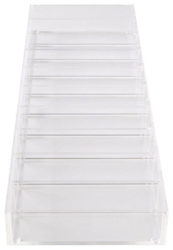 Alexa Acrylic Organizer Singles, Adjustable Dividers, 10 Slots, Long