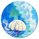 Jellyfish Watercolor, Animal Round Wall Art, 23"