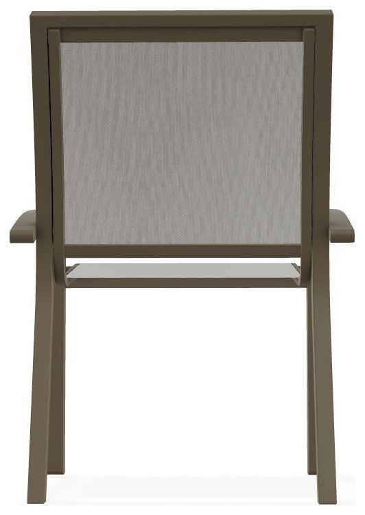 Kendall Sling Stackable Outdoor Dining Chair, Augustine Oyster/Beachwood