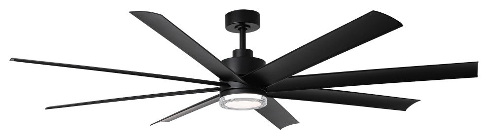 72-inch Modern Black Industrial LED Smart Ceiling Fan with Remote