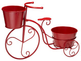 21.5"L Metal Bicycle Plant Stand, Red