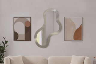 Oblique Mirror, Brushed Silver, 28" X 48"