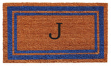 Blue Border 24"x36" Monogram Doormat, Letter J